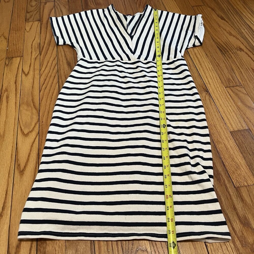 Saint James Menerbes Breton Striped Short Sleeve V-Neck‎ Nautical Coastal Dress - Picture 14 of 14